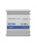 Teltonika Industrial Cellular Router RUT360 LTE CAT6 1 x LAN ports, 10/100 Mbps, compliance with IEEE 802.3, IEEE 802.3u standards, supports auto MDI/MDIX crossover Mbit/s, Ethernet LAN (RJ-45) ports 2 x RJ45 ports, 10/100 Mbps, Mesh Support No, MU-MiMO Yes, 3G/4G data sharing, Antenna type 2 x SMA for LTE, 2 x RP-SMA for WiFi