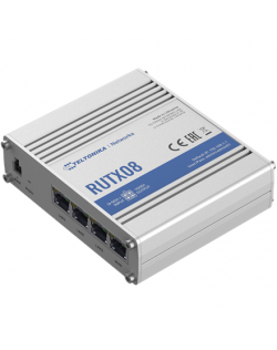 Teltonika Industrial Router RUTX08 No Wi-Fi, 10/100/1000 Mbit/s, Ethernet LAN (RJ-45) ports 4, 1
