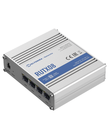 Teltonika Industrial Router RUTX08 No Wi-Fi, 10/100/1000 Mbit/s, Ethernet LAN (RJ-45) ports 4, 1