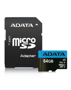 ADATA Premier UHS-I 64 GB, MicroSDXC, Flash memory class 10, Adapter