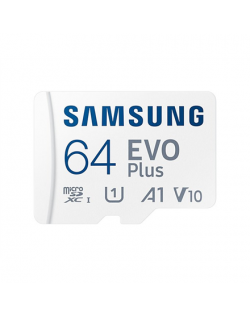 Samsung microSD Card EVO PLUS 64 GB, MicroSDXC, Flash memory class 10, SD adapter
