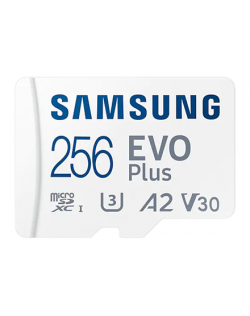 Samsung microSD Card EVO PLUS 256 GB, MicroSDXC, Flash memory class 10, SD adapter