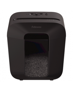 Fellowes Powershred LX25M Black, 11.5 L, Credit cards shredding, Mini-Cut Shredder, Paper handling standard/output 6 sheets per 