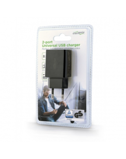 Gembird 2-port universal USB charger EG-U2C2A-03-BK Black