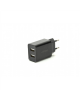 Gembird 2-port universal USB charger EG-U2C2A-03-BK Black