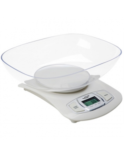 Adler AD 3137 Kitchen scales, Capacity 5 kg , Graduation 1g, Big LCD Display, Auto-zero/Auto-off, Large bowl, White Adler Adler 