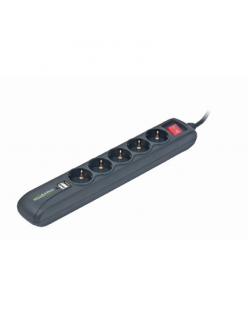 EnerGenie SPG5-U2-5 Power strip with USB charger, 5 sockets, USB 2A, 1.5 m