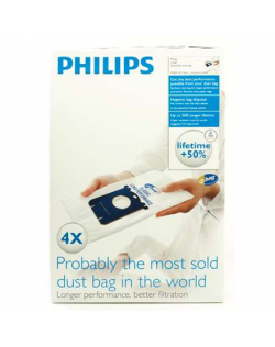 Philips disposable dust bag FC8021/03 Dust Bag 4pcs, • AirStar: FC8220 - FC8229• City-Line: FC8400 - FC8439, HR8368 - HR8378• Ea