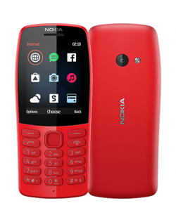 Nokia 210 Red, 2.4 ", TFT, 240 x 320 pixels, 16 MB, Dual SIM, Bluetooth, 3.0, USB version microUSB, Main camera 0.3 MP, 1020 mAh