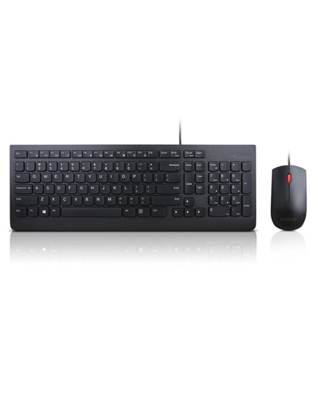 Lenovo Essential Keyboard and Mouse Combo 4X30L79922 Wired, USB, Keyboard layout US with EURO symbol, USB, Black, No, Mouse incl