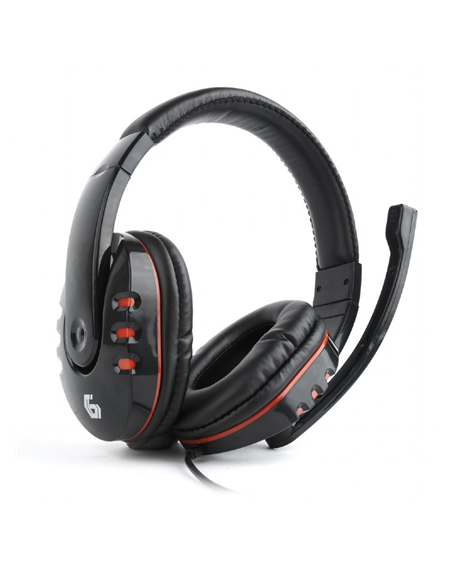 Gembird Glossy Black, Gaming headset with volume control, Built-in microphone, 3.5 mm