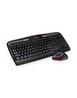 Logitech MK330 Wireless Keyboard+Mouse, Keyboard layout Russian, Black, Mouse included, Russian, Numeric keypad, USB dongle