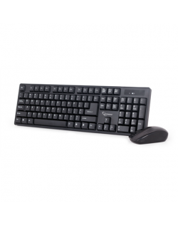 Gembird Keyboard and mouse KBS-W-01 Desktop set, Wireless, Keyboard layout US, Black, Mouse included, English, Numeric keypad, 3