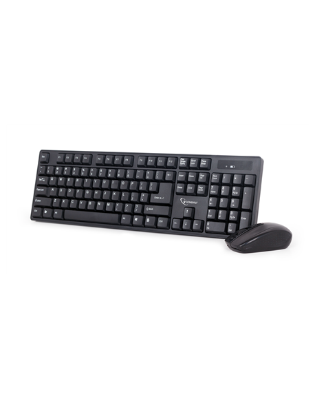 Gembird Keyboard and mouse KBS-W-01 Desktop set, Wireless, Keyboard layout US, Black, Mouse included, English, Numeric keypad, 3