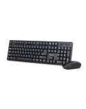 Gembird Keyboard and mouse KBS-W-01 Desktop set, Wireless, Keyboard layout US, Black, Mouse included, English, Numeric keypad, 390 g