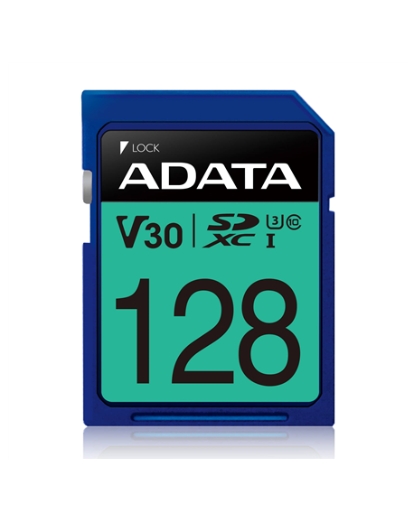 ADATA Premier Pro UHS-I SDXC, 128 GB, Flash memory class 10, U3, V30, 85 MB/s, 100 MB/s