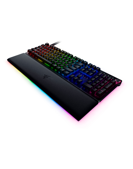 Razer Huntsman V2 Optical Gaming Keyboard RGB LED light, QWERTY US International, Wired, Black, Clicky Purple Switch, Numeric ke