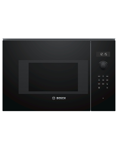 Bosch Microwave Oven BFL524MB0 20 L, Retractable, Rotary knob, Touch Control, 800 W, Black, Built-in, Defrost function
