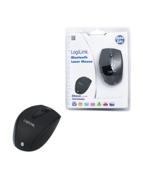 Logilink Maus Laser Bluetooth mit 5 Tasten wireless, Black, Bluetooth Laser Mouse 