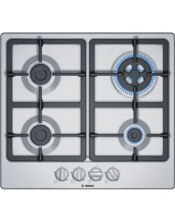 Bosch Hob PGH6B5B90 Gas, Number of burners/cooking zones 4, Mechanical, Stainless steel