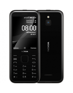 Nokia 8000 4G Black, 2.8 ", TFT, 240 x 320 pixels, 512 MB, 4000 MB, Dual SIM, Nano-SIM, 3G, Bluetooth, USB version microUSB, Bui