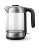 Philips Kettle HD9339/80 Electric, 2200 W, 1.7 L, Stainless steel/Glass, 360° rotational base, Black/Silver