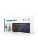 Gembird Slim "Rainbow" backlight multimedia keyboard KB-UML-03 USB Keyboard, Wired, US, Black