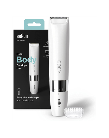 Braun Body Mini Trimmer BS1000 Number of power levels 1, Wet & Dry, White