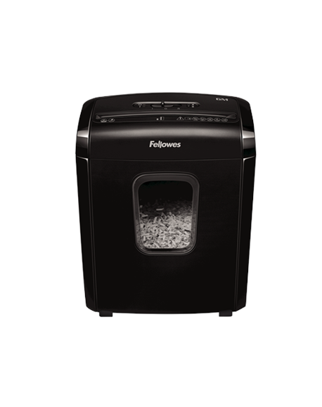 Fellowes Powershred 6M Black, 13 L, Credit cards shredding, Mini-Cut Shredder, Paper handling standard/output 6 sheets per pass,