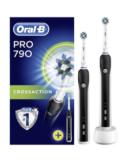 Oral-B Toothbrush PRO 790 Cross Action For adults, Rechargeable, Teeth brushing modes 1, Number of brush heads included 2, Black