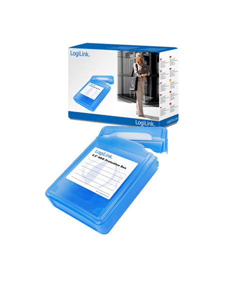 3,5" HDD protection box for 1 HDD, blue Logilink