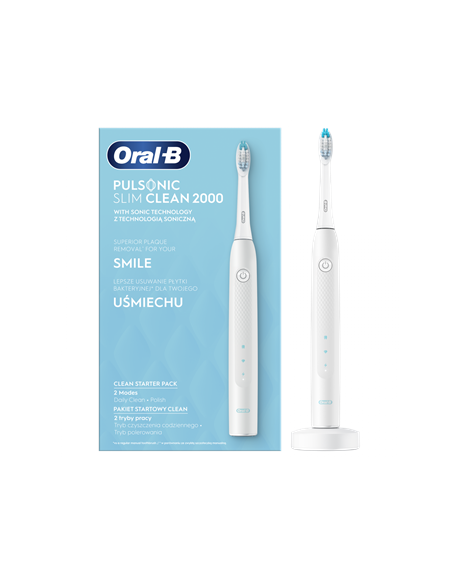 Oral-B Electric Toothbrush Pulsonic 2000 Rechargeable, For adults, Number of brush heads included 1, Number of teeth brushing mo