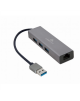 Cablexpert USB AM Gigabit network adapter with 3-port USB 3.0 hub A-AMU3-LAN-01 Black