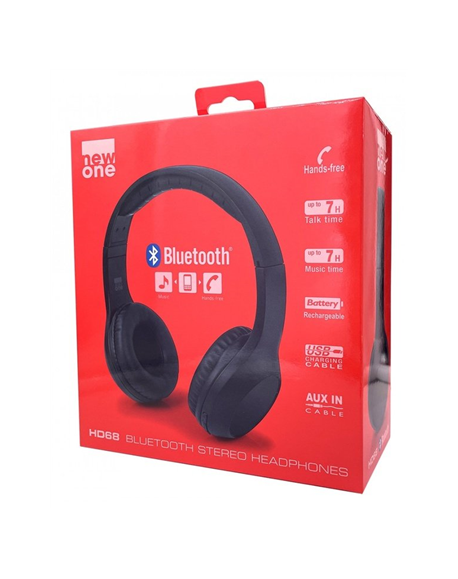 New one HD 68 Bluetooth Headphones, Black