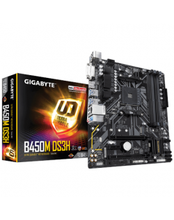 Gigabyte B450M DS3H 1.0 M/B Processor family AMD, Processor socket AM4, DDR4 DIMM, Memory slots 4, Chipset AMD B, Micro ATX