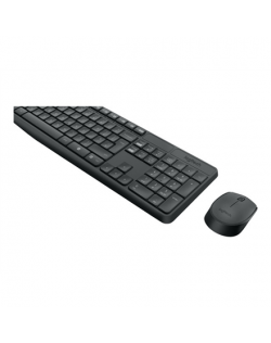 Logitech MK235 Wireless Keyboard and mouse pack, Wireless, Mouse included, Batteries included, Black, US International, 475 g