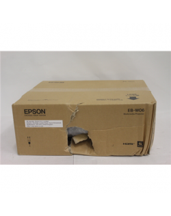 SALE OUT. Epson EB-W06 3LCD projector WXGA/16:10/1280x800/3700Lm/16000:1, White Epson 3LCD projector EB-W06 WXGA (1280x800), 370