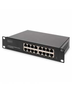 Digitus 16-port Gigabit Ethernet Switch DN-80115 10/100/1000 Mbps (RJ-45), Unmanaged, Rack mountable, Power supply type Internal