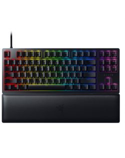 Razer Huntsman V2 Tenkeyless, Optical Gaming Keyboard, RGB LED light, Russian, Black, Wired, Linear Red Switch