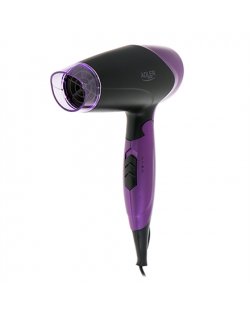 Adler Hair Dryer AD 2260 1600 W, Number of temperature settings 2, Black/Purple