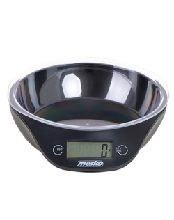 Mesko Kitchen scale with a bowl MS 3164 Maximum weight (capacity) 5 kg, Graduation 1 g, Display type LCD, Black