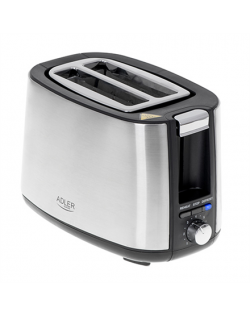 Adler Toaster AD 3214 Power 750 W, Number of slots 2, Housing material Stainless steel, Stainless steel/Black