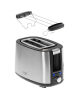 Adler Toaster AD 3214 Power 750 W, Number of slots 2, Housing material Stainless steel, Stainless steel/Black