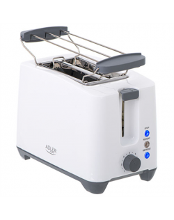 Adler Toaster AD 3216 Power 750 W, Number of slots 2, Housing material Plastic, White