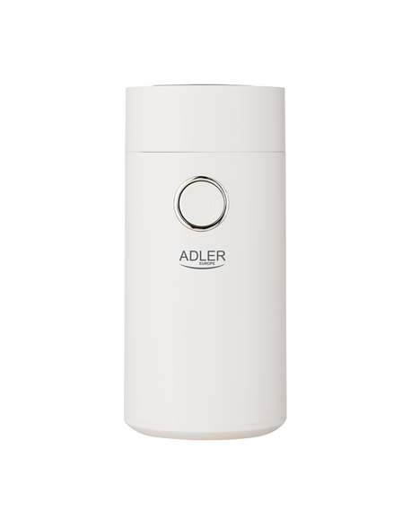 Adler Coffee Mill AD 4446ws 150 W, Coffee beans capacity 75 g, White