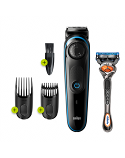 Braun Beard trimmer BT3240 Operating time (max) 80 min, Number of length steps 39, Step precise 0.5 mm, NiMH, Black/Blue, Cordle