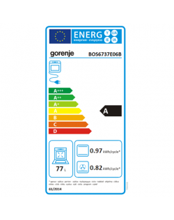 Gorenje Oven BOS6737E06B 77 L, Multisystem oven, EcoClean enamel, Mechanical controls, Steam function, Height 59.5 cm, Width 59.