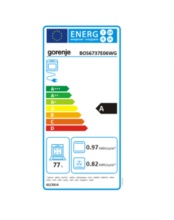 Gorenje Oven BOS6737E06WG 77 L, Multisystem oven, EcoClean enamel, Mechanical controls, Steam function, Height 59.5 cm, Width 59