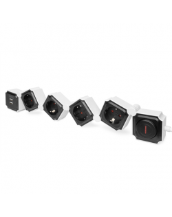 Digitus Flexible Power Strip, 3680 W 250VAC 50 Hz 4 x Safety Outlet, 16 A, 2 x USB A Connection, 2.4 A