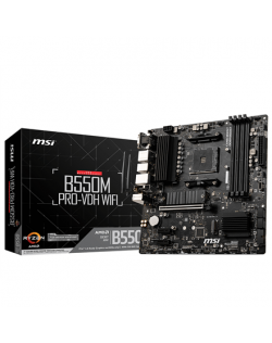MSI B550M PRO-VDH WIFI Processor family AMD, Processor socket AM4, DDR4, Memory slots 4, Chipset AMD B, Micro ATX
